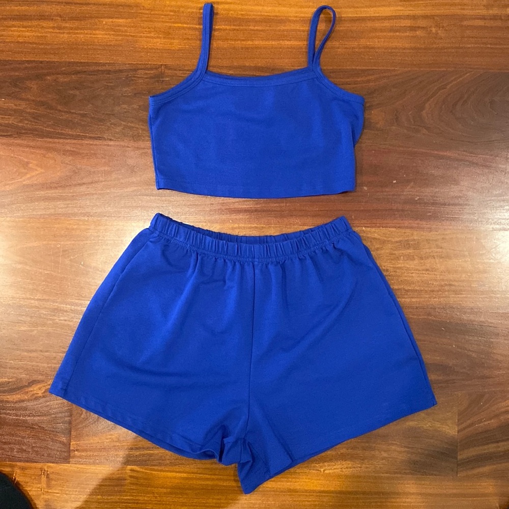 Royal Blue Lounge set! Size Small- Cropped Tank and Shorts !